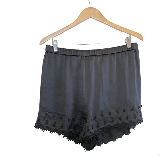 NWT, Zara Embroidered Shorts, Satin Effect, Extra Large - Picture 2 of 6